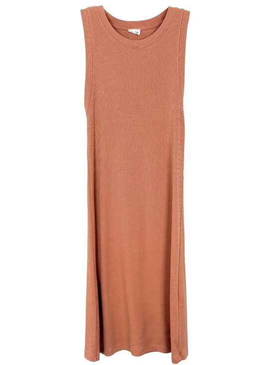 Aritzia Dresses & Skirts - Aritzia Wilfred Free Ribbed Mini Dress Coral Peach Modal Sleeveless Size XS